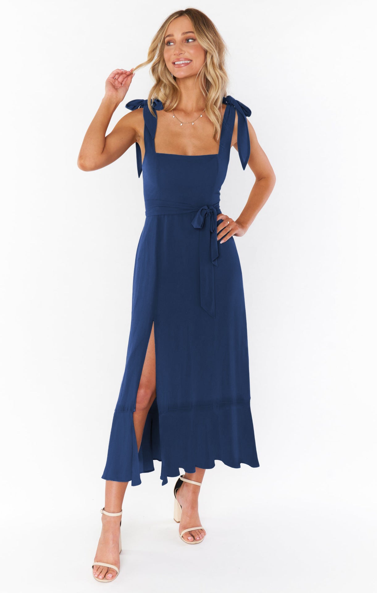 Suspender Split Dress for Women - Lace-Up Ruffled Summer Beach Dress | AL Hussain
