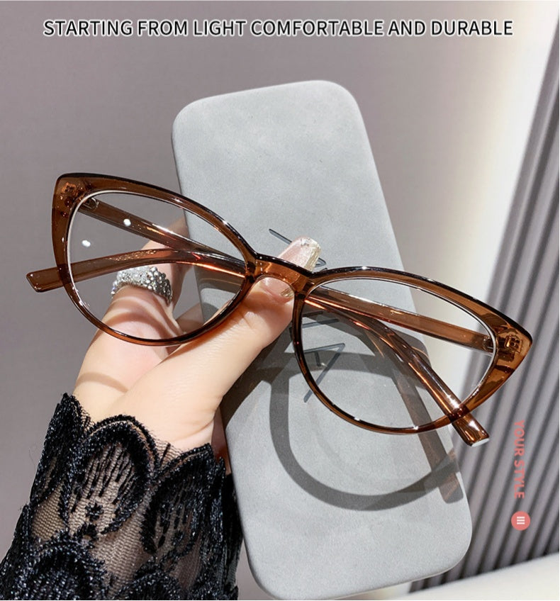 Ins Trendy Cold Tea Brown Square Transparent Frame, Ultra Light Slimming Daily Fashion Shades