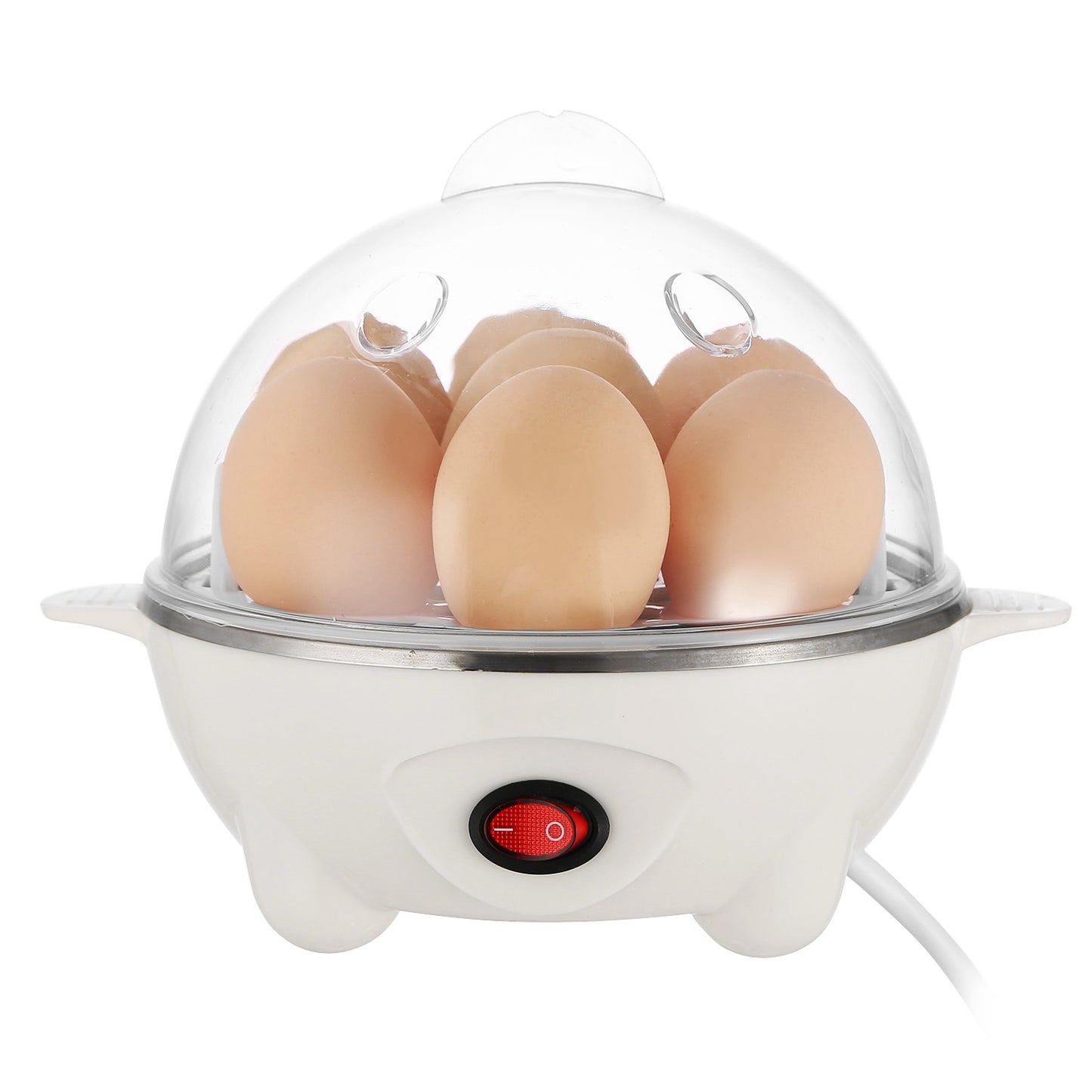 1Pc Electric Egg Cooker For Daily Breakfast Preparation 7-Capacity Hard-Boiled Egg Maker With Auto-Off Measuring Cup For Hard Boiled Steamed Vegetables Seafood Dumplings