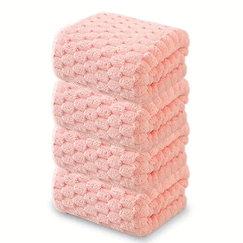 Waffle Ultra-soft Bath Towel 4-1pc, Super Absorbent And Quick-drying Adult Ultra-fine Fiber Towel, Quick-drying Textured Towel, Soft Spa And Fitness Travel Towel, Durable, Suitable For Daily Use
