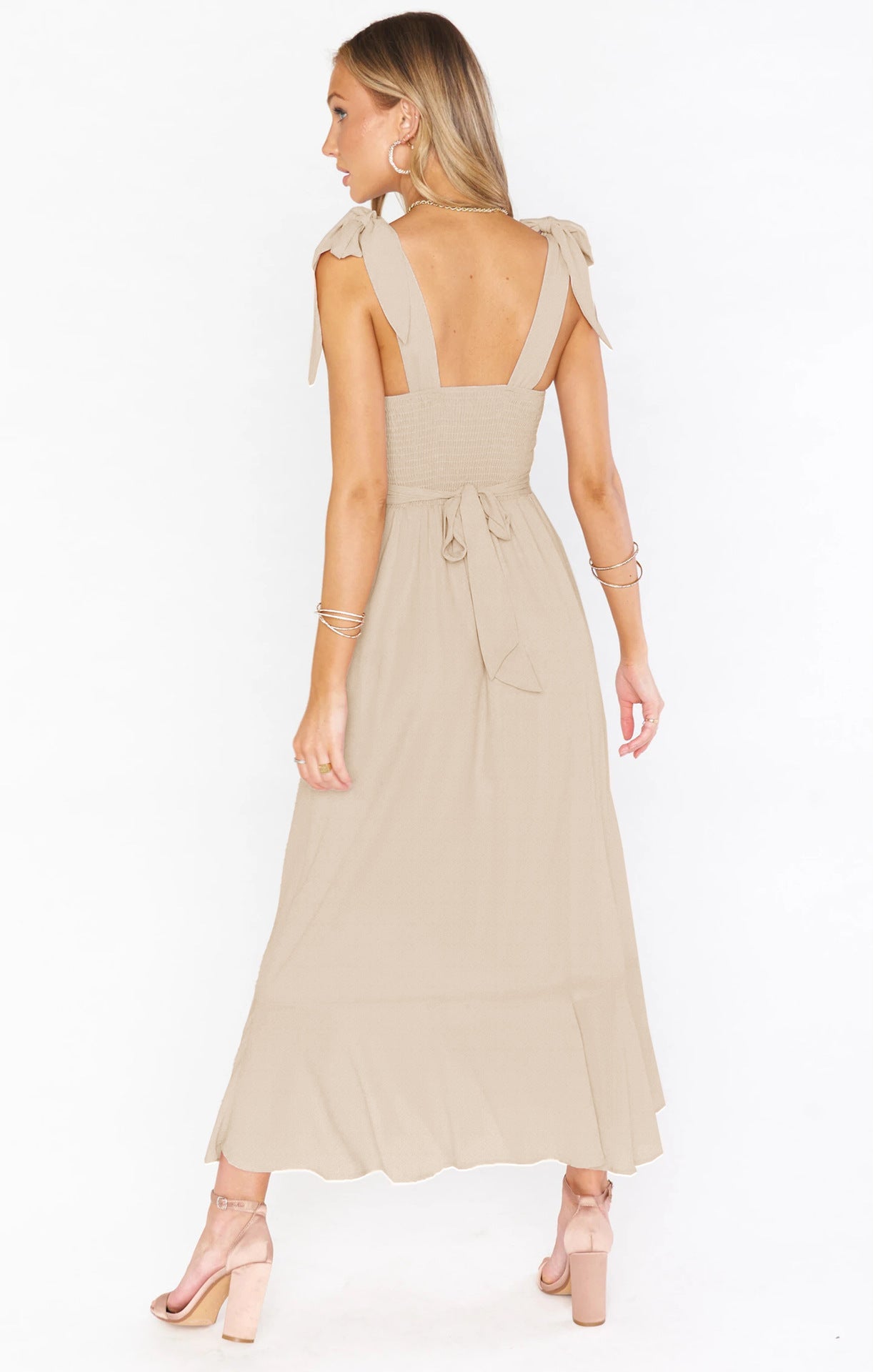 Suspender Split Dress for Women - Lace-Up Ruffled Summer Beach Dress | AL Hussain