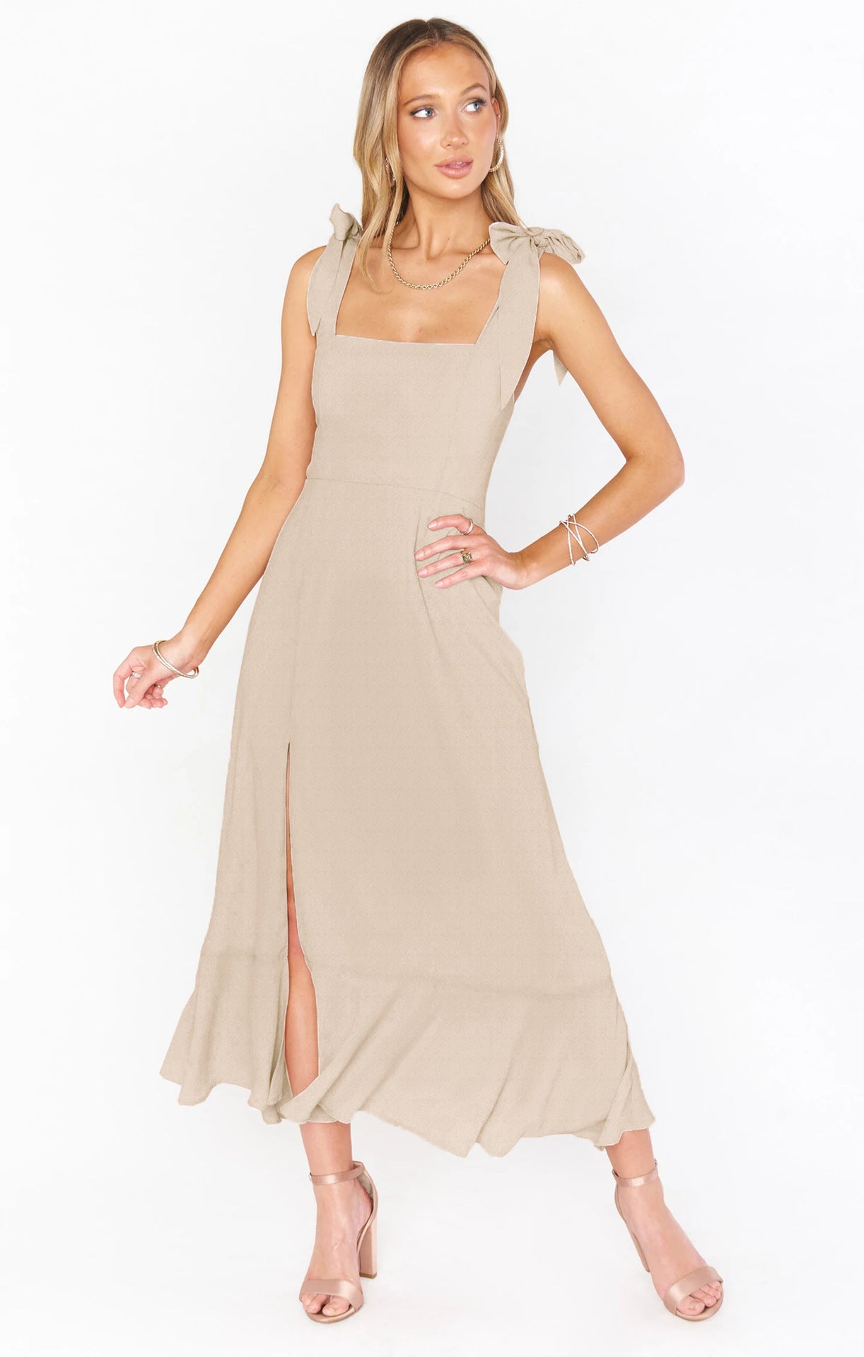 Suspender Split Dress for Women - Lace-Up Ruffled Summer Beach Dress | AL Hussain