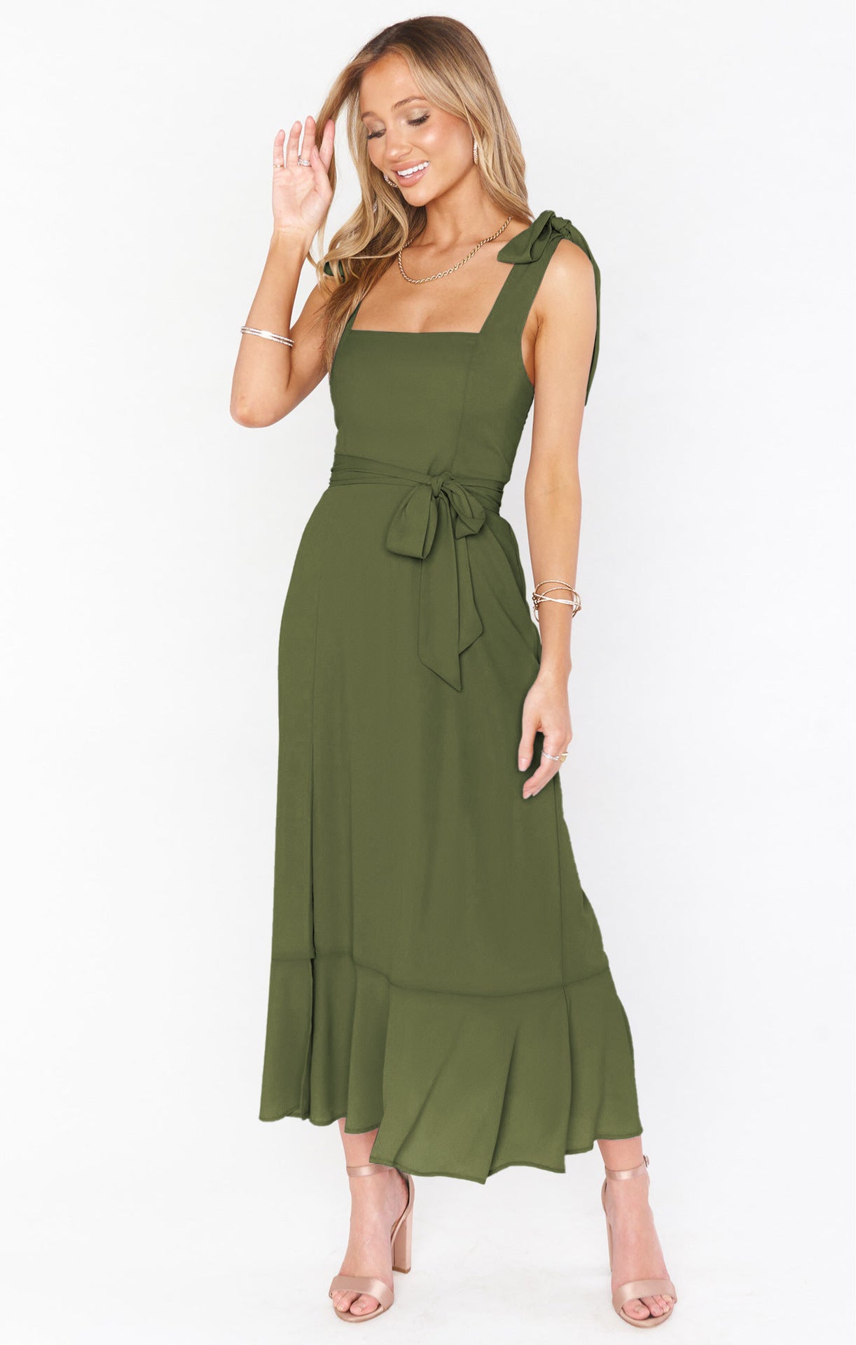 Suspender Split Dress for Women - Lace-Up Ruffled Summer Beach Dress | AL Hussain