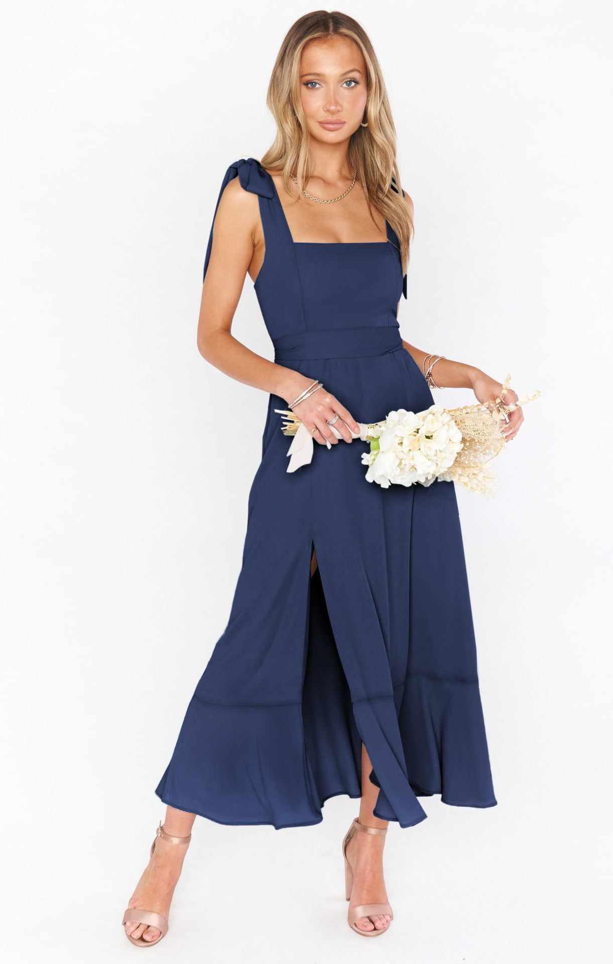 Suspender Split Dress for Women - Lace-Up Ruffled Summer Beach Dress | AL Hussain
