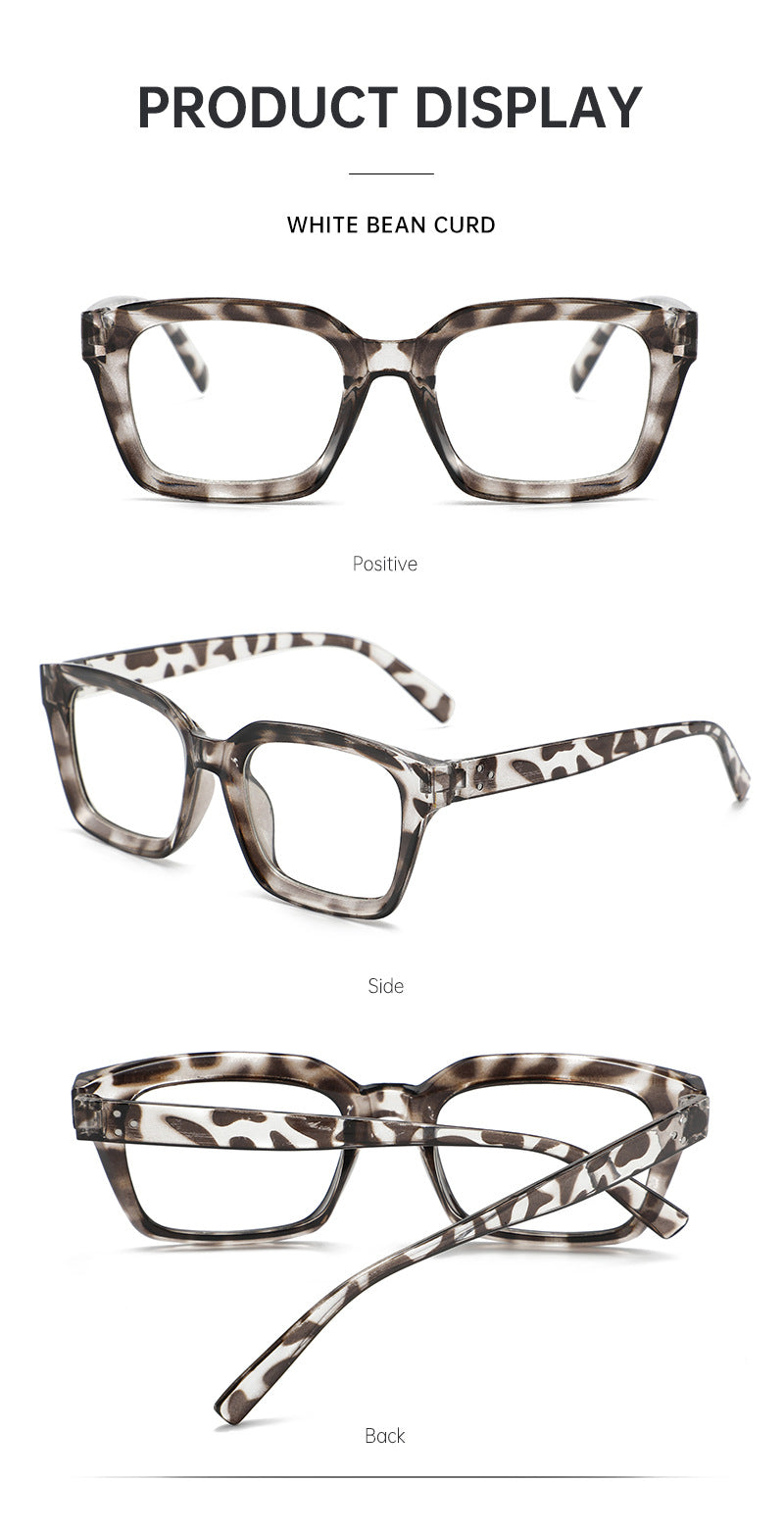 Ultra Light Trendy Cold Tea Brown Square Frame, Transparent Ins Stylish Slimming Casual Daily Shades For Women