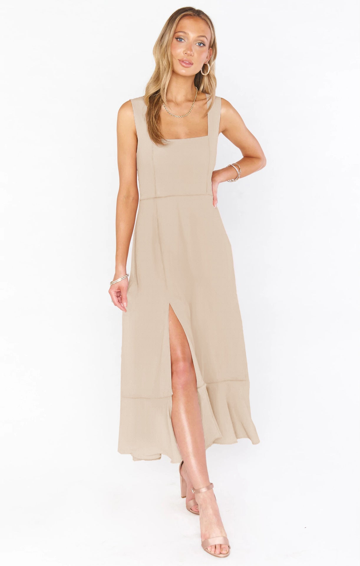 Suspender Split Dress for Women - Lace-Up Ruffled Summer Beach Dress | AL Hussain