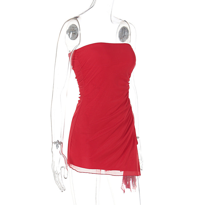 Y2K Tube Top Dress for Women - Backless Split Mini Summer Dress | AL Hussain