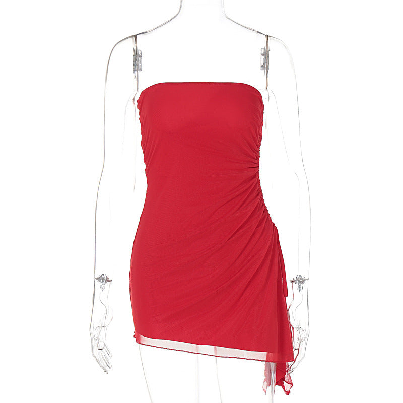 Y2K Tube Top Dress for Women - Backless Split Mini Summer Dress | AL Hussain