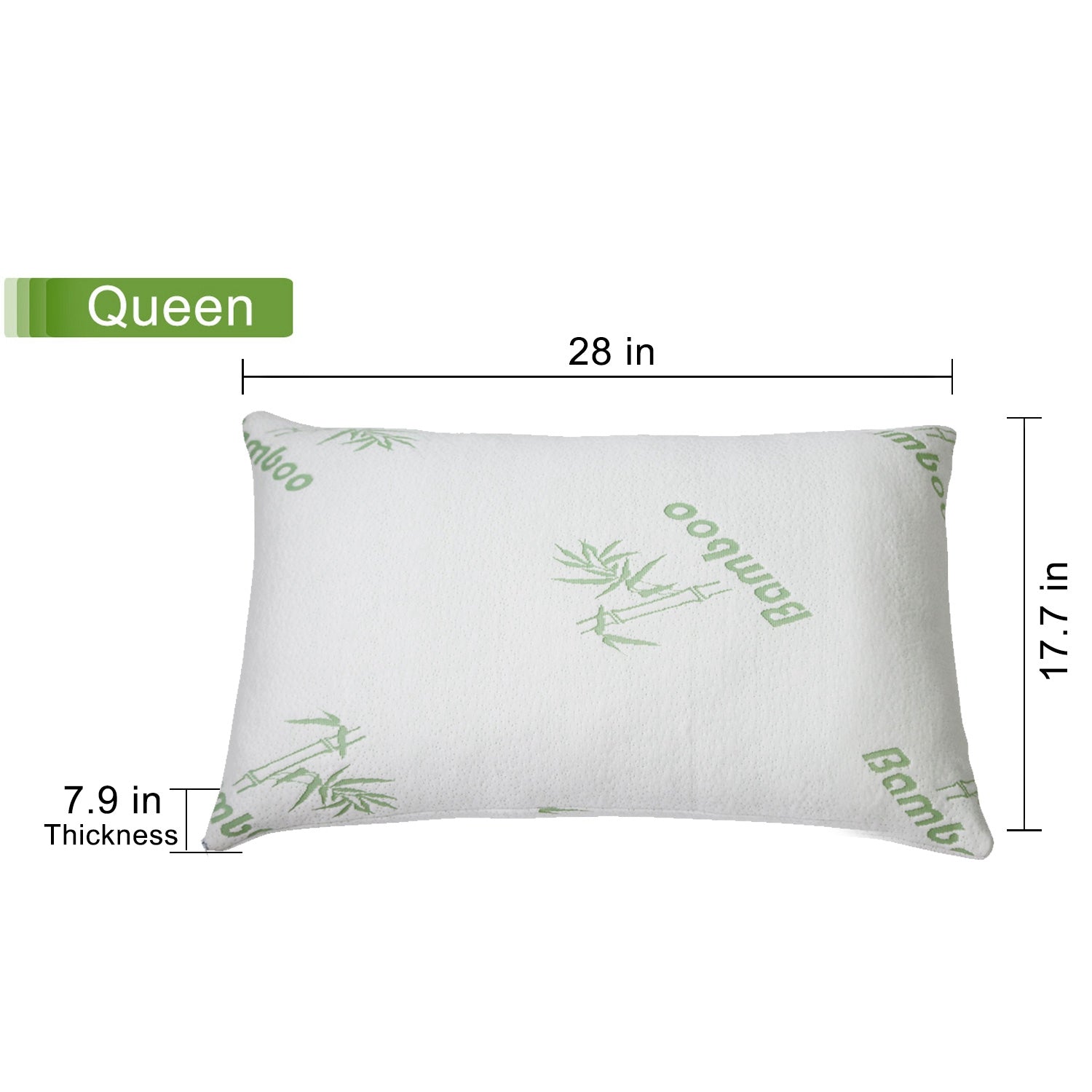 2Pcs Or 1Pcs Bamboo Memory Foam Pillow Hypoallergenic Bed Pillow For Head Neck Rest Sleeping Shredded Pillow Washable Cover Queen Size Pillow