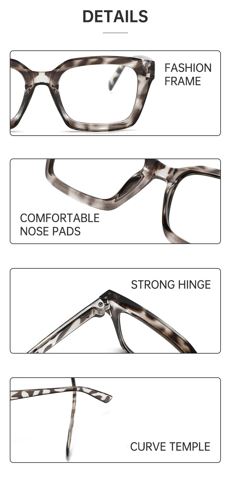 Ultra Light Trendy Cold Tea Brown Square Frame, Transparent Ins Stylish Slimming Casual Daily Shades For Women