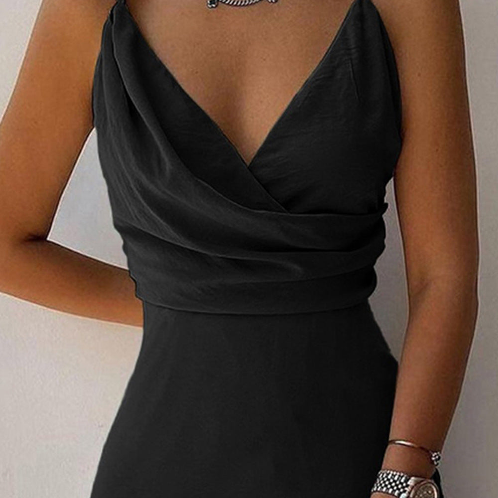 V Neck Sling Dress for Women - Slit Slim Summer Suspender Dress | AL Hussain