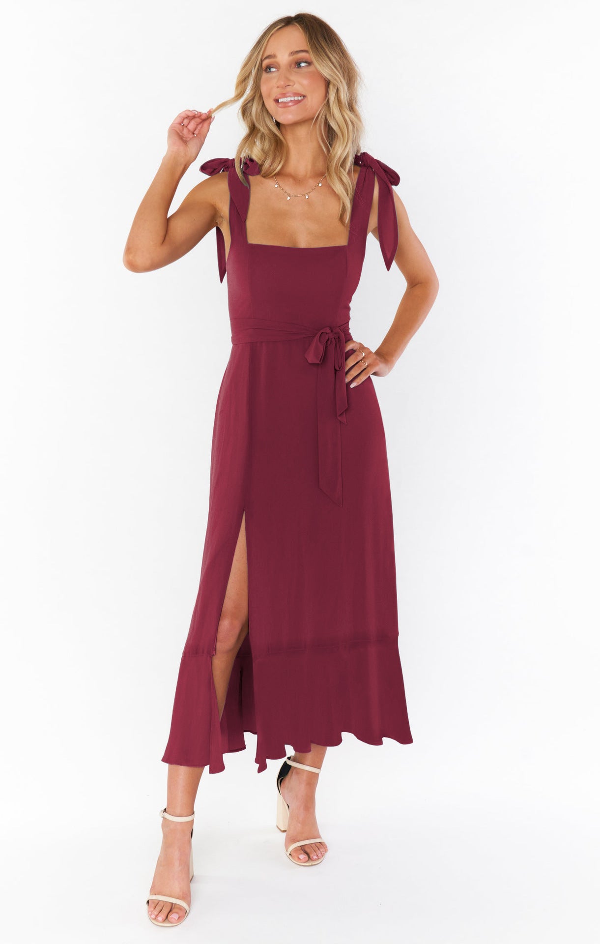 Suspender Split Dress for Women - Lace-Up Ruffled Summer Beach Dress | AL Hussain