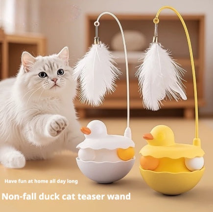 Interactive Duck Cat Toy Stick Lightweight Kitten Toy Washable Indoor Outdoor